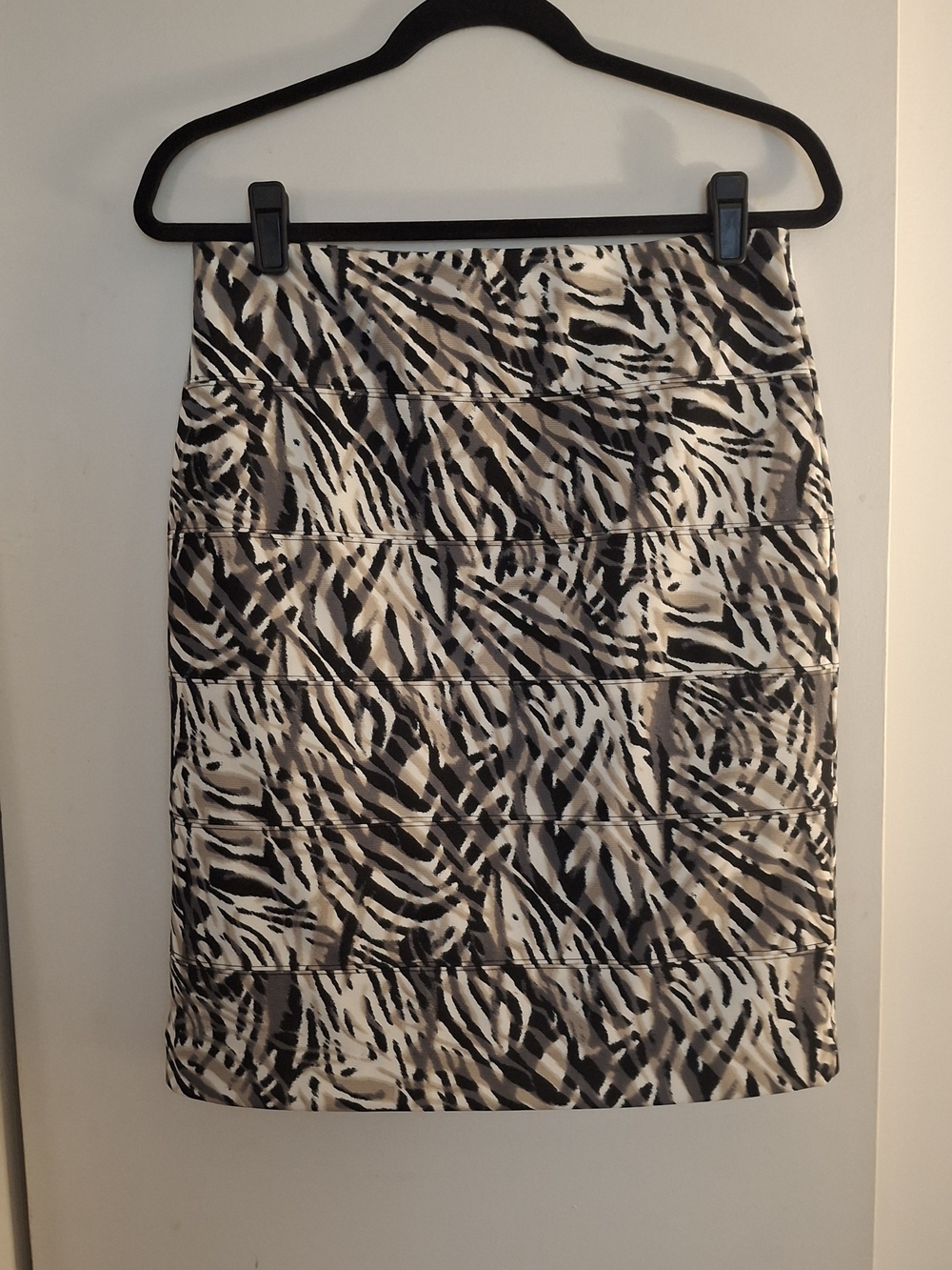 Alfani Petite Neutral Zebra Print Pencil Skirt - Women's